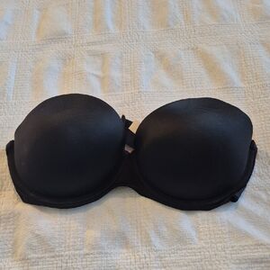 Victoria's Secret wear everywhere push up strapless underwire black bra 32D EUC